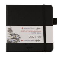 Скетчбук "Ладога" 12*12 см, 140 г/м2, 80 л., черный