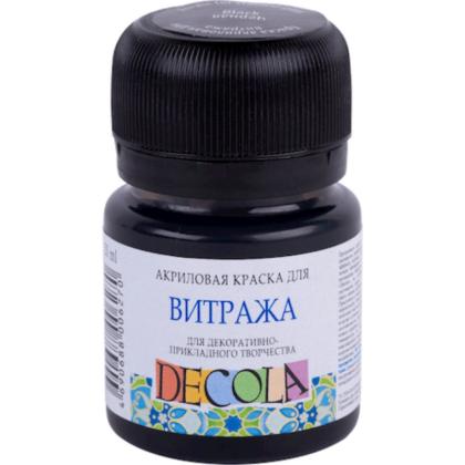 Краска акриловая для витража "Декола" 810 черная, 20 мл., банка
