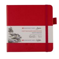 Скетчбук "Ладога" 12*12 см, 140 г/м2, 80 л., красный