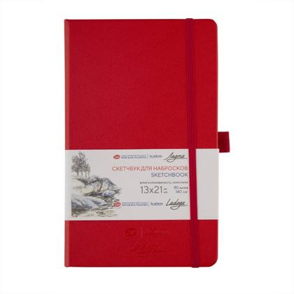 Скетчбук "Ладога" 13*21 см, 140 г/м2, 80 л., красный