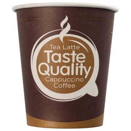 Стакан картонный 250мл, 1сл., 50шт/упак, Taste Quality