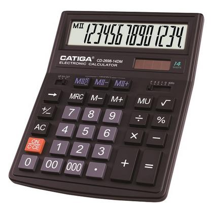 Кальк. наст. 14р. CD-2698-14DM Catiga черный, пласт., 200*154*36 мм