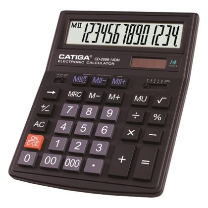 Кальк. наст. 14р. CD-2698-14DM Catiga черный, пласт., 200*154*36 мм