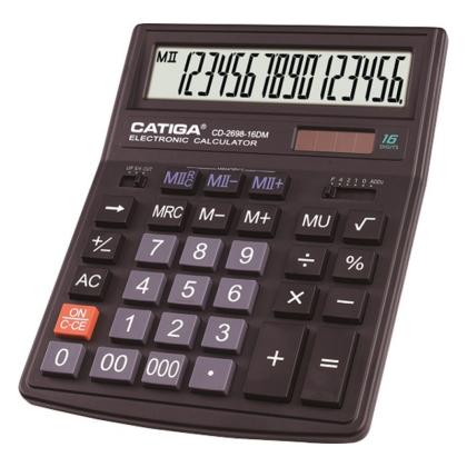 Кальк. наст. 16р. CD-2698-16DM Catiga черный, пласт., 200*154*36 мм