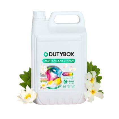 Средство д/стирки Dutybox Жасмин и белый лотос 5 л экологичное, для цветного белья, гель-концентрат