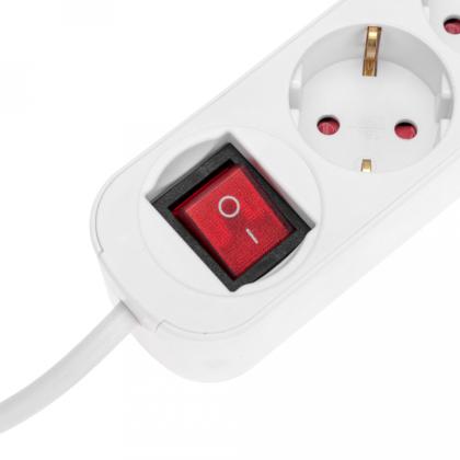 Удлинитель "Standard" 3 м., 5 розеток, 2 USB, 16А, с выкл.,с заземлен., белый