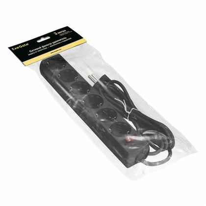 Сетевой фильтр 3м ExeGate SP-6-3B, EX119393RUS, 6 розеток, черный