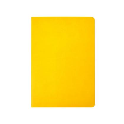 Блокнот А5 148*210 мм, 80 л., тонир., лин. "1818-15" мягк. обл. PVC, желтый