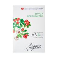 Блок бумаги для акварели "Ладога" 100% целлюлоза, А3, 200 г/м2, 12 л., среднее зерно