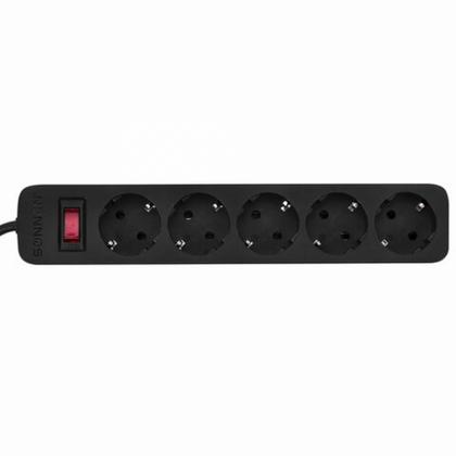 Сетевой фильтр 5м Sonnen SPB-505, 5 розеток, черный