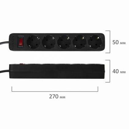 Сетевой фильтр 5м Sonnen SPB-505, 5 розеток, черный