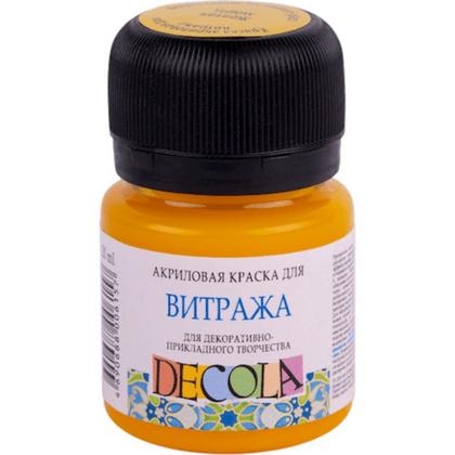 Краска акриловая для витража "Декола" 211 желтая, 20 мл., банка