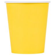 Стакан картонный 250мл, 1сл., 50шт/упак, цв.желтый