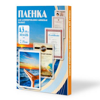 пленка для лам. А3/75 (303*426) глянцевая 100шт