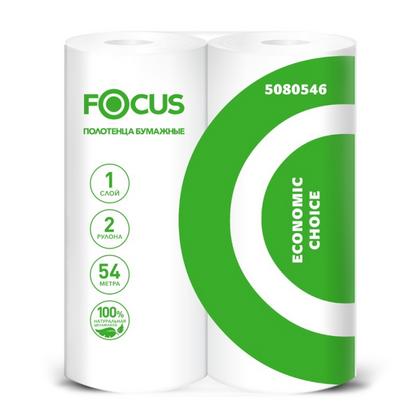 Полотенца бумажные  Focus Eco в рулонах, 54м, 1 слой, 2рул, 100% целлюлоза
