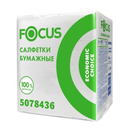 Салфетки бумажные  Focus Eco 24*20см, 1 слой, цв.белый, 100 листов