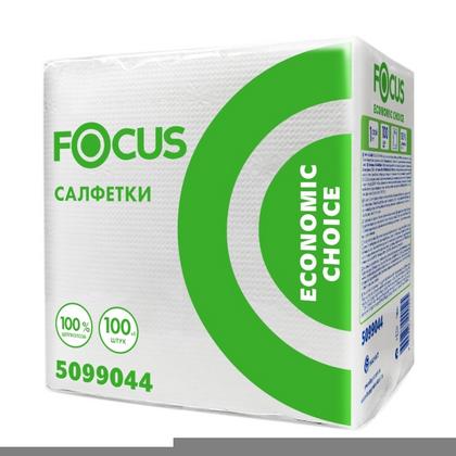 Салфетки бумажные Focus Eco 24*24см, 1 слой, цв.белый, 100 листов