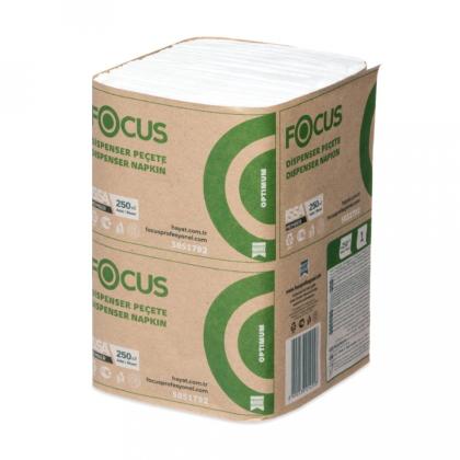 Салфетки бумажные  Focus Optimum 24*18см, 1 слой, цв.белый, 250 листов