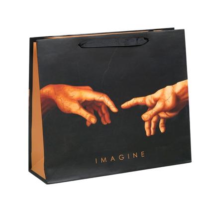 Пакет бумажный подарочный 23*18*10 см "Imagine", черный