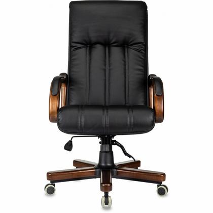 Кресло д/руководителя Бюрократ T-9932WALNUT экокожа, черный, крестов. металл/дерево