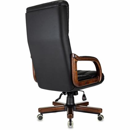 Кресло д/руководителя Бюрократ T-9932WALNUT экокожа, черный, крестов. металл/дерево