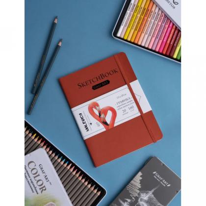 Скетчбук для графики "GrafArt white" 15*20 см, 160 г/м2, 20 л., черный