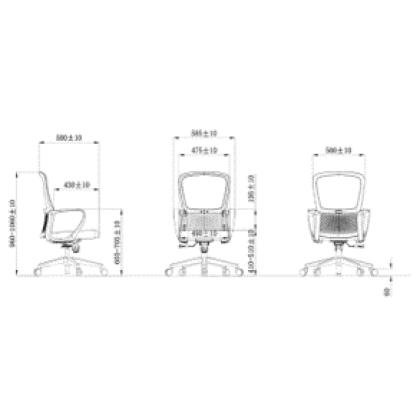 Кресло д/персонала SitZone U-069B сетка/ткань, черный, крестов. хром, 2 шт/упак