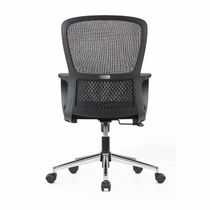 Кресло д/персонала SitZone U-069B сетка/ткань, черный, крестов. хром, регулир. подголов.
