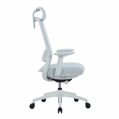 Кресло д/руководителя SitZone CH-531A-BS ткань, белый, крестов. пластик, корпус белый, регулир. подголов., регулир. подлокотн.