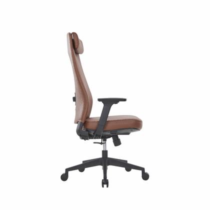 Кресло д/руководителя SitZone CH-366A нат. кожа, черный, крестов. пластик, регулир. подголов., регулир. подлокотн.