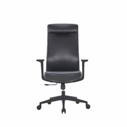 Кресло д/руководителя SitZone CH-366A нат. кожа, черный, крестов. пластик, регулир. подголов., регулир. подлокотн.