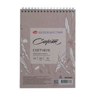 Скетчбук для графики "Сонет" А5, 120 г/м2, 30 л., спираль, черная бумага, розовый