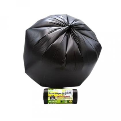 Мешки для мусора 30л 20шт/рулон ПСД Mirpack Premium+ 20мкм 50*60см цв.черный