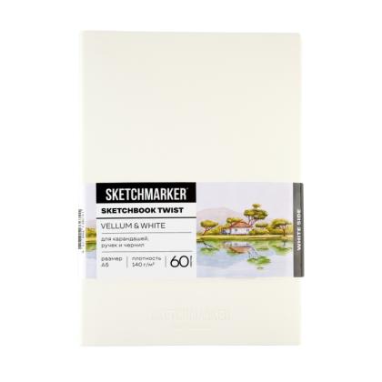 Скетчбук "Sketchmarker Vellum & White" А5, 180г/м2 / 140г/м2, 120 л., бумага молочная/белая