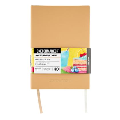 Скетчбук "Sketchmarker Graphic&Ink" А5, 140 г/м2 / 200г/м2, 100 л., бумага кремовая/белая