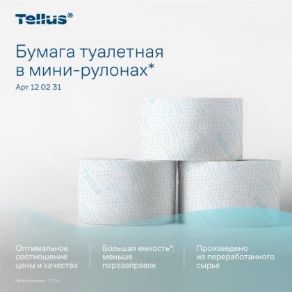 Бумага туалетная  Tellus Комфорт TP2 в мини-рулонах 170м, 2-сл.
