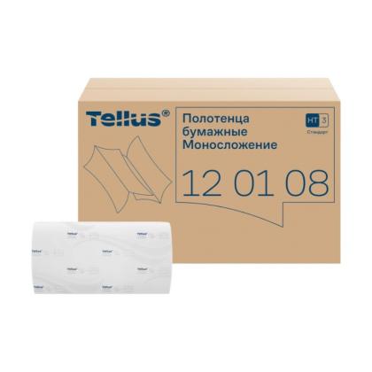 Полотенца бумажные  Tellus Синглфолд Стандарт листовые, 1-сл., 250 листов, HT3