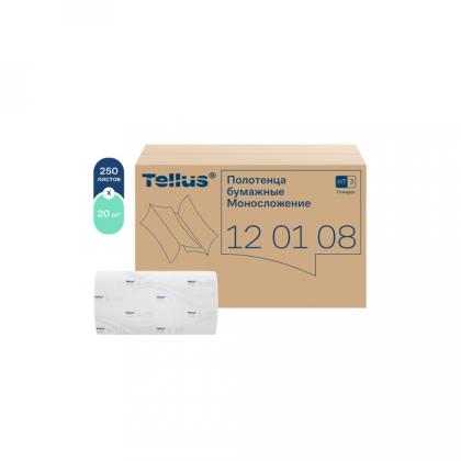 Полотенца бумажные  Tellus Синглфолд Стандарт листовые, 1-сл., 250 листов, HT3