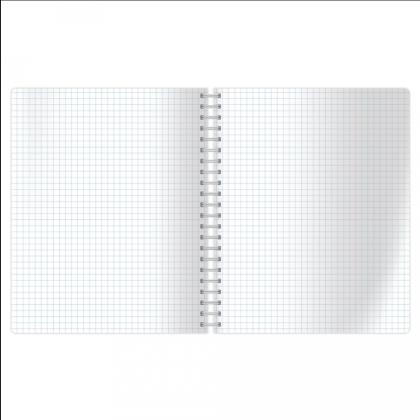 Тетрадь А4 80 л., клет. "Disposition" спираль сбоку, обл. карт., ассорти