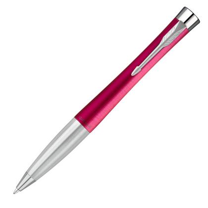 Ручка шарик/автомат "Urban Core K314 Vibrant Magenta CT" 1 мм, метал., подарочн. упак., пурпурный/серебристый, стерж. синий
