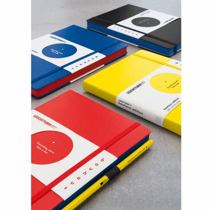 Блокнот А5 145*210 мм, 251 л., в точку "Leuchtturm1917. Bauhaus Edition" тв. обл., кожзам., на резинке, лимонный