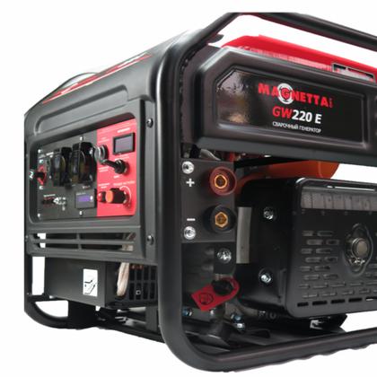 Генератор сварочный инверторный бензиновый Magnetta GW220E 5 кВт, 220 В, 20-210 А, объём бака 15 л