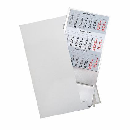 Календарь наст., 23*10,5 см "9562" 2026-2027 металл., серебристый