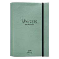 Ежедневник датир. А5 140*200 мм, 352 стр., тонир. "Universe" мягк. обл. кожзам., на резинке, мятный 2026