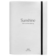 Ежедневник датир. А5 140*200 мм, 352 стр., тонир., лин. "Universe" мягк. обл. кожзам., на резинке, белый 2026