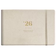 Еженедельник датир. А6 160*105 мм, 128 стр., тонир., лин. "Pastel" тверд. обл. кожзам., бежевый 2026