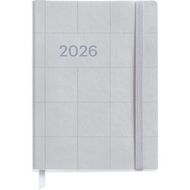 Ежедневник датир. A6 122*168 мм, лин. "Basic Squares. Silver" тверд. обл. иск. кожа, серый, 2026