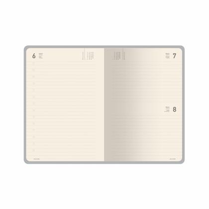 Ежедневник датир. A5 145*215 мм, 336 стр., лин. "Megapolis Color" тверд. обл. кожзам., серый, срез серый 2026