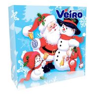 Салфетки бумажные Veiro 33*33см с рисунком Снеговик, 20шт