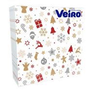 Салфетки бумажные Veiro 33*33см с рисунком Новогодние игрушки, 20шт